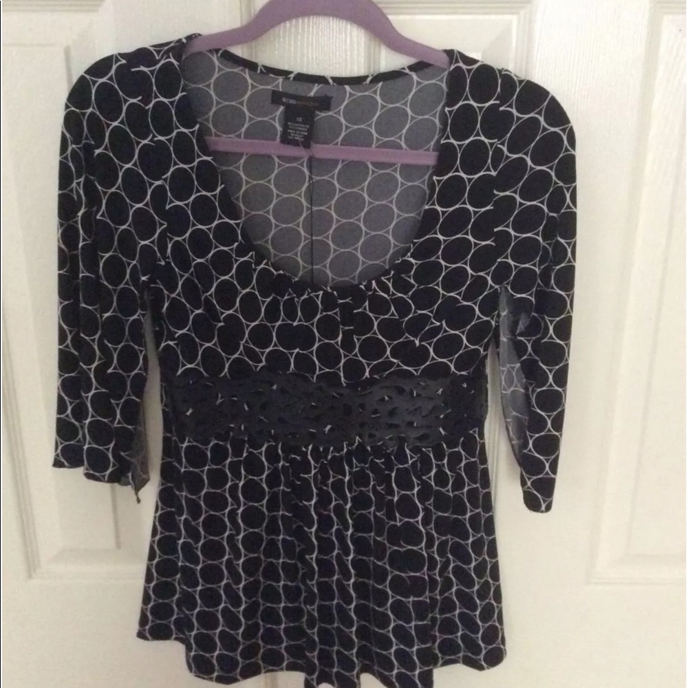 BCBG Dye-Cut Detail Shirt